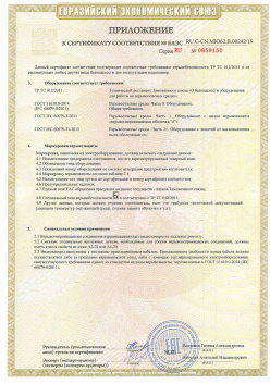 12.03.2015 Новотроицк - ЗАО СиБиСи(Япония) г.Москва. Приложение к сертификату Видеокамеры для систем охранного видеонаблюдения т.м.GANZ. ТР ТС 020/2011