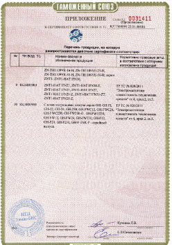 24.03.2019 Новотроицк - ЗАО Хиквижн. Приложение к сертификату Взрывазащитные видиокамеры. ТР ТС 020/2011